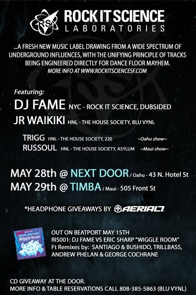 Event poster: Rock It Science · Hawaii, Honolulu & Maui · 28–29 May 2010